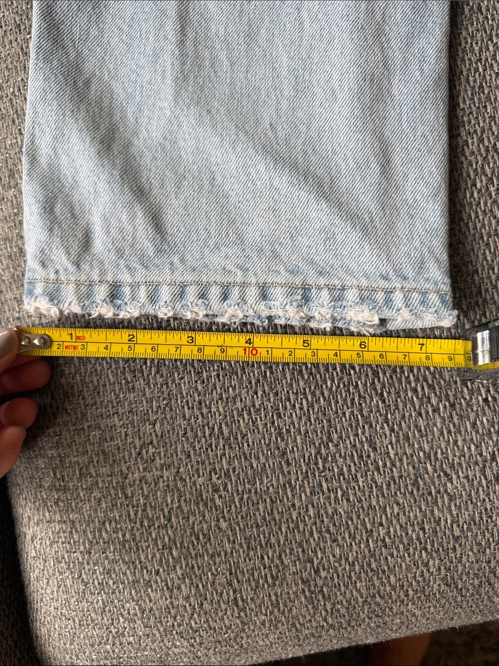 Zara Light Blue Straight Women’s Jeans with Knee Rips - Picture 7 of 7